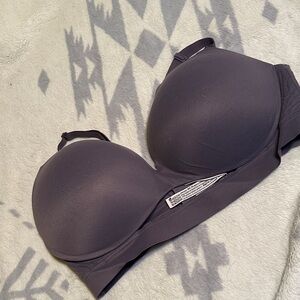 Victoria's Secret Dark Gray Strapless Bra padded no wire size 36 DD